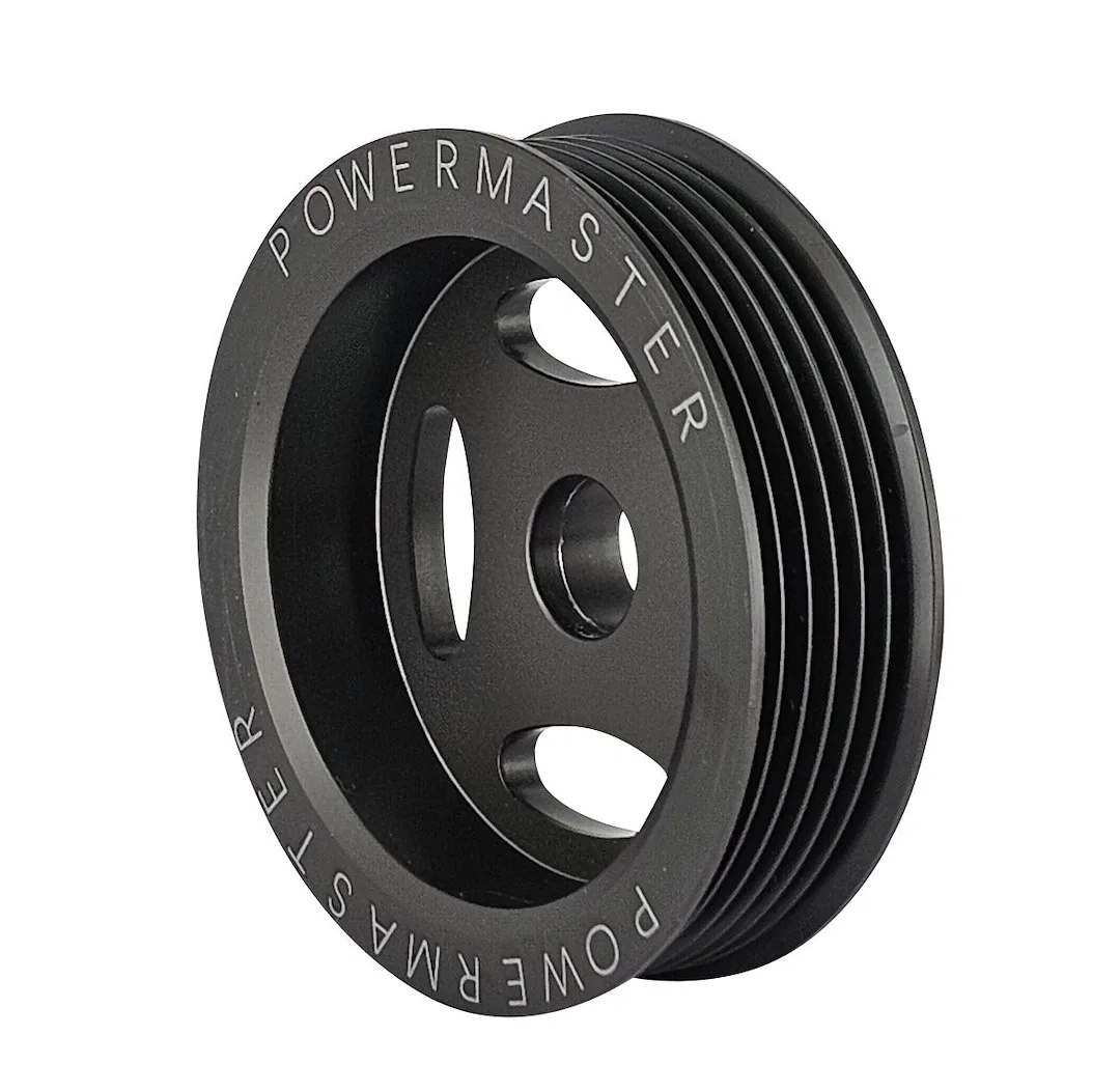 196-35 – POWERMASTER Alternator Pulley, For HPR Series Alternators Six Groove 3-1/2 Inch Outer Diameter Hard Anodized...
